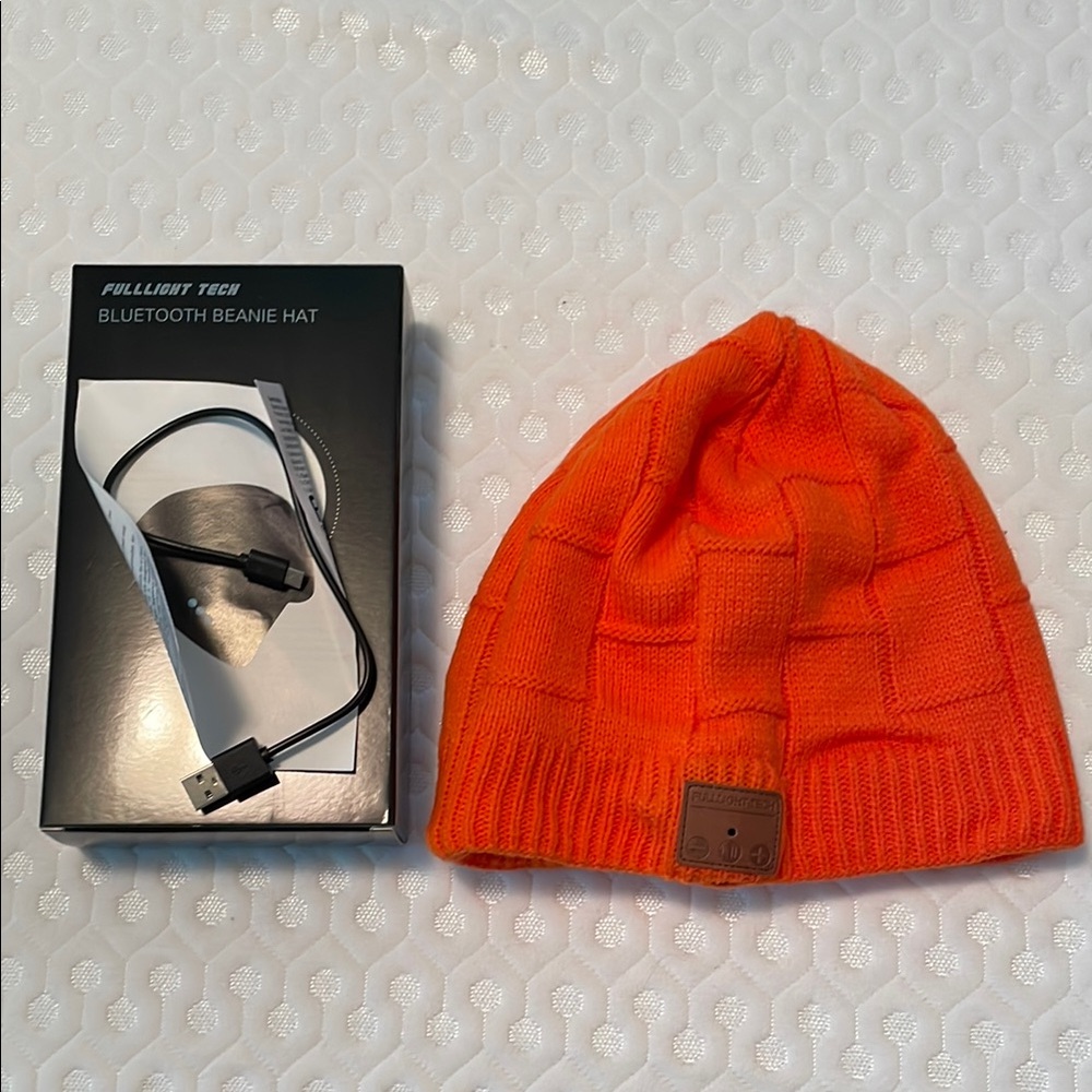 Orange Bluetooth Beanie Hat